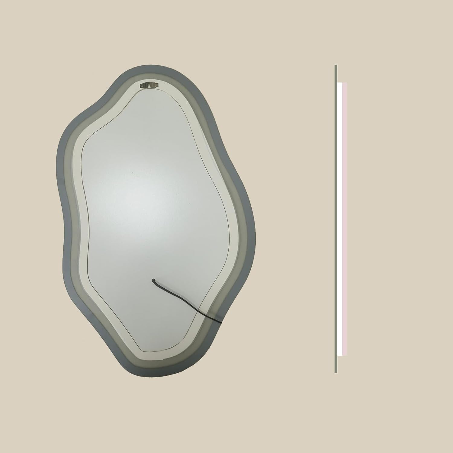 20"X 32" Cloud Irregular LED Bathroom Mirror with Lights, LED Mirror for Bathroom, Lighted, Anti-Fog, Dimmable Adjustable 3 Colors, CRI90+, Touch Button