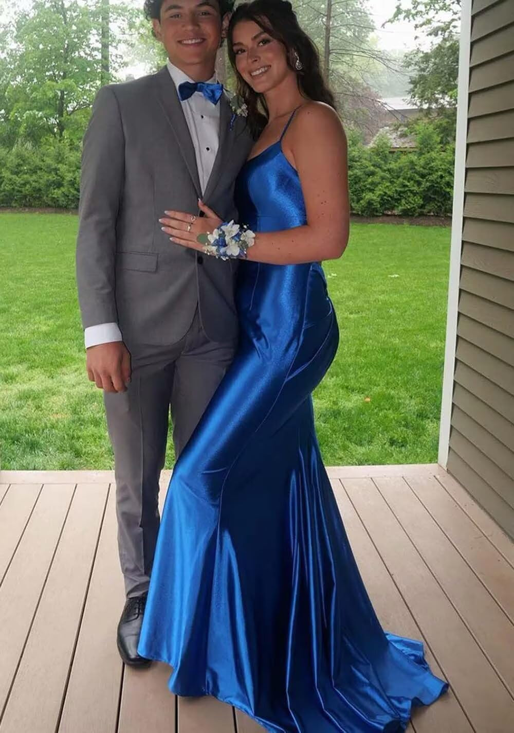 Satin Mermaid Prom Dresses 2025 Spaghetti Straps Corset Women Formal Evening Party Gowns Scoop Neck Bridesmaid Dresses