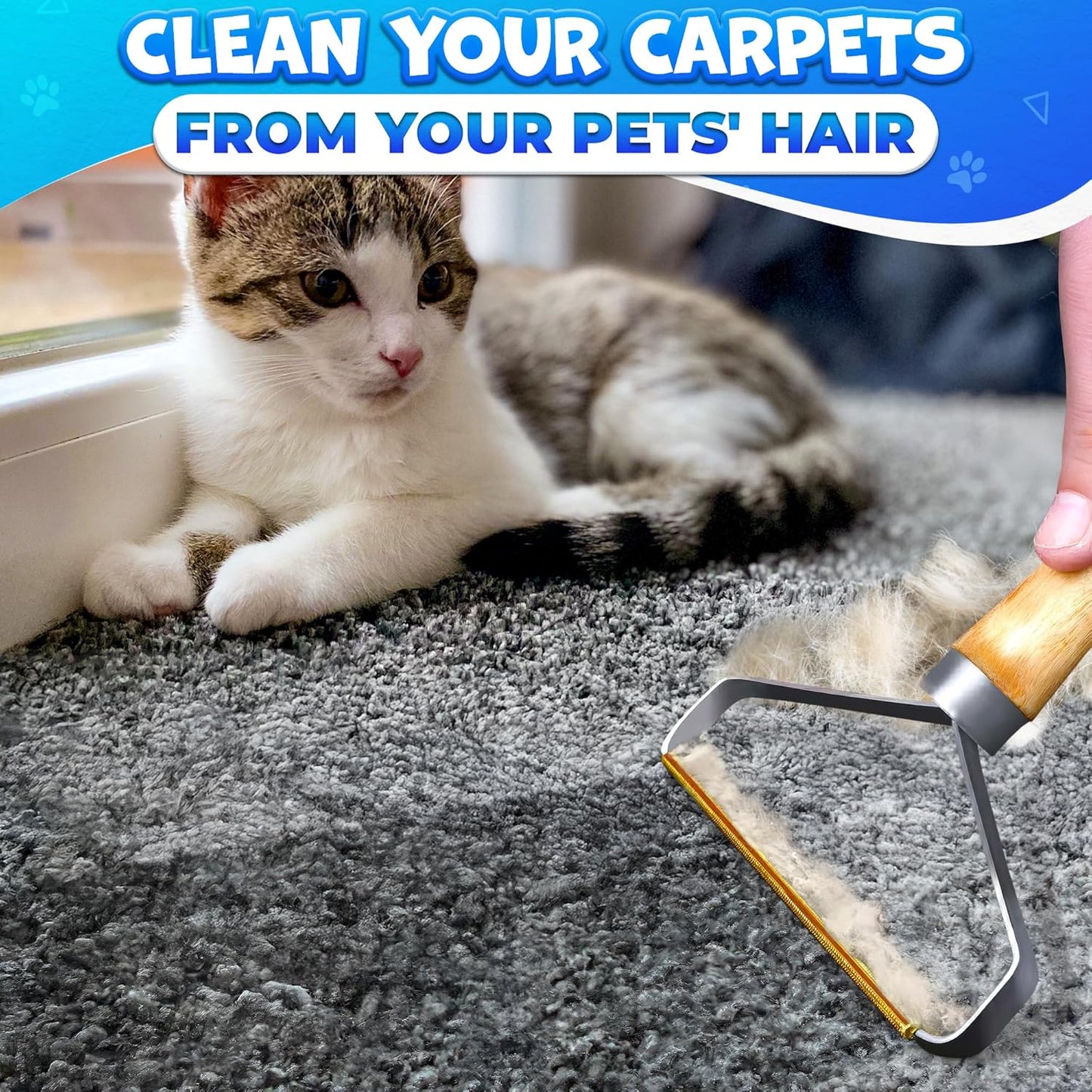 2 Pack Reusable Metal Lint Remover Tool – Durable Pet Hair Remover Tool with Wooden Handle | Portable Fabric Shaver Fuzz Cleaner for Clothes, Carpet & Furniture, Couch, Rugs, Car Seats & Upholstery