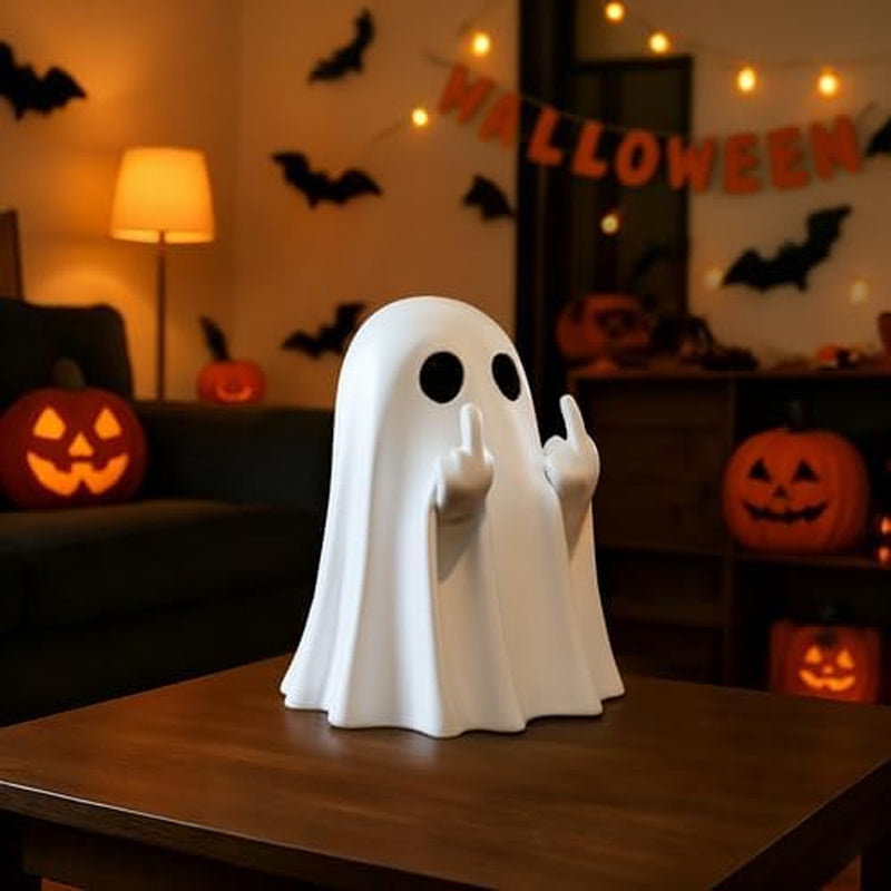 Halloween Ghost Figurine -7.5In Wall-Mounted Ghost Decorations, Cute Ghost Statue for Home, Desk, Party Porch Decor & Wall Decorations for Halloween