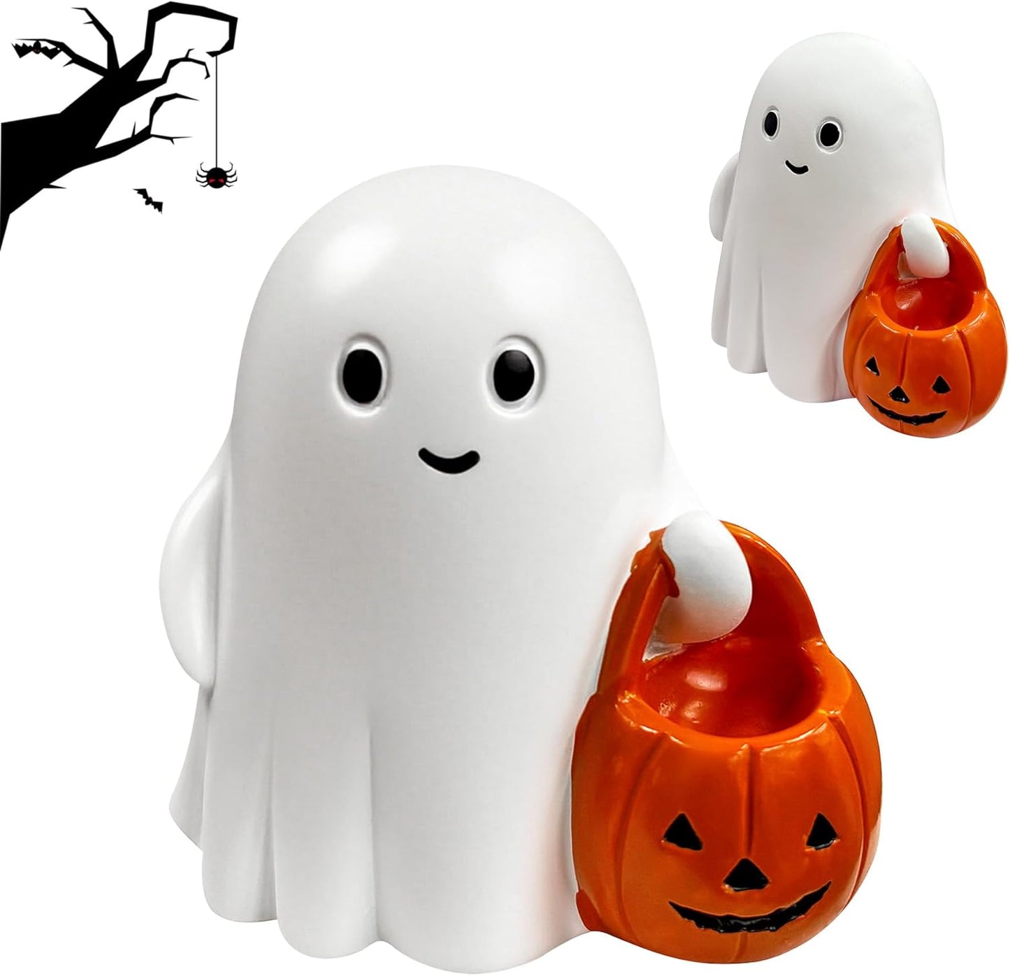 Halloween Ghost Figurine -7.5In Wall-Mounted Ghost Decorations, Cute Ghost Statue for Home, Desk, Party Porch Decor & Wall Decorations for Halloween