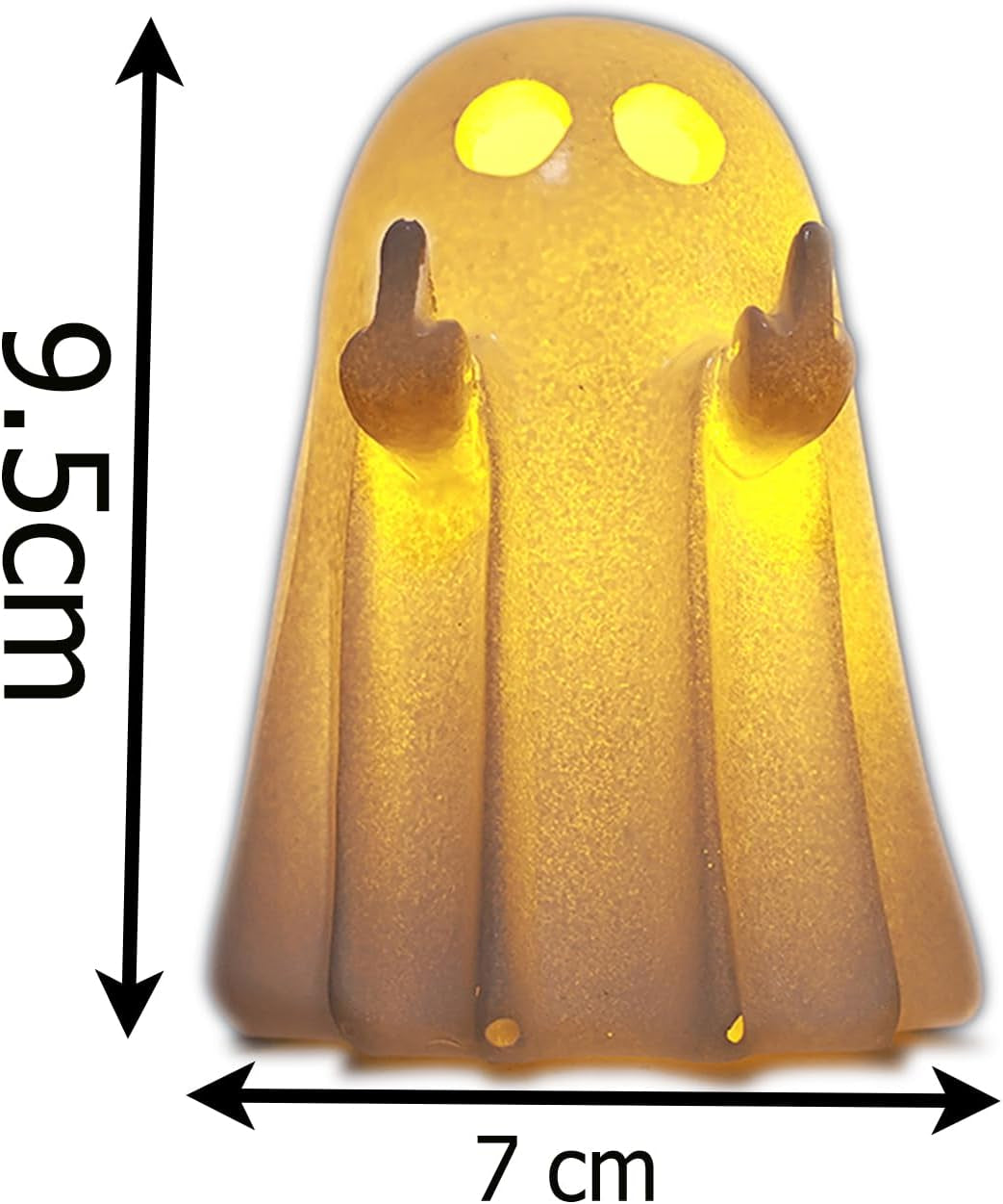 Halloween Ghost Figurine - Spooky Resin Glowing Cute Finger Statue, Cute Finger Light Ghost Decor for Halloween Decorations, Porch and Indoor Spooky Home Decor (A)