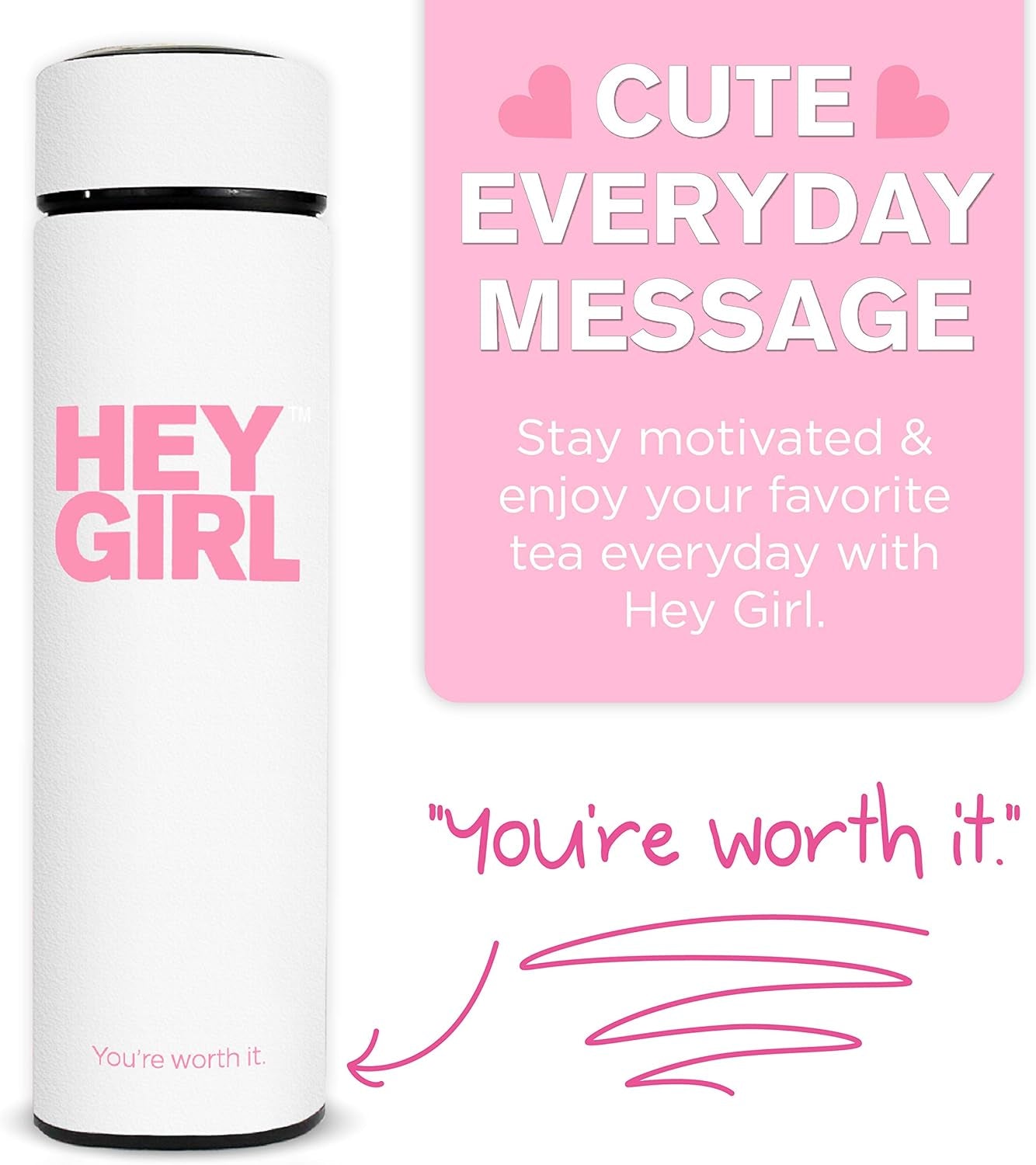 Infuser Bottle 450Ml - Insulated Stainless Steel Water Bottle - Tea Tumbler with Tea Diffuser - Portable Travel Mug for Loose Leaf Tea & Infused Water - Tea Lovers Gifts for Women