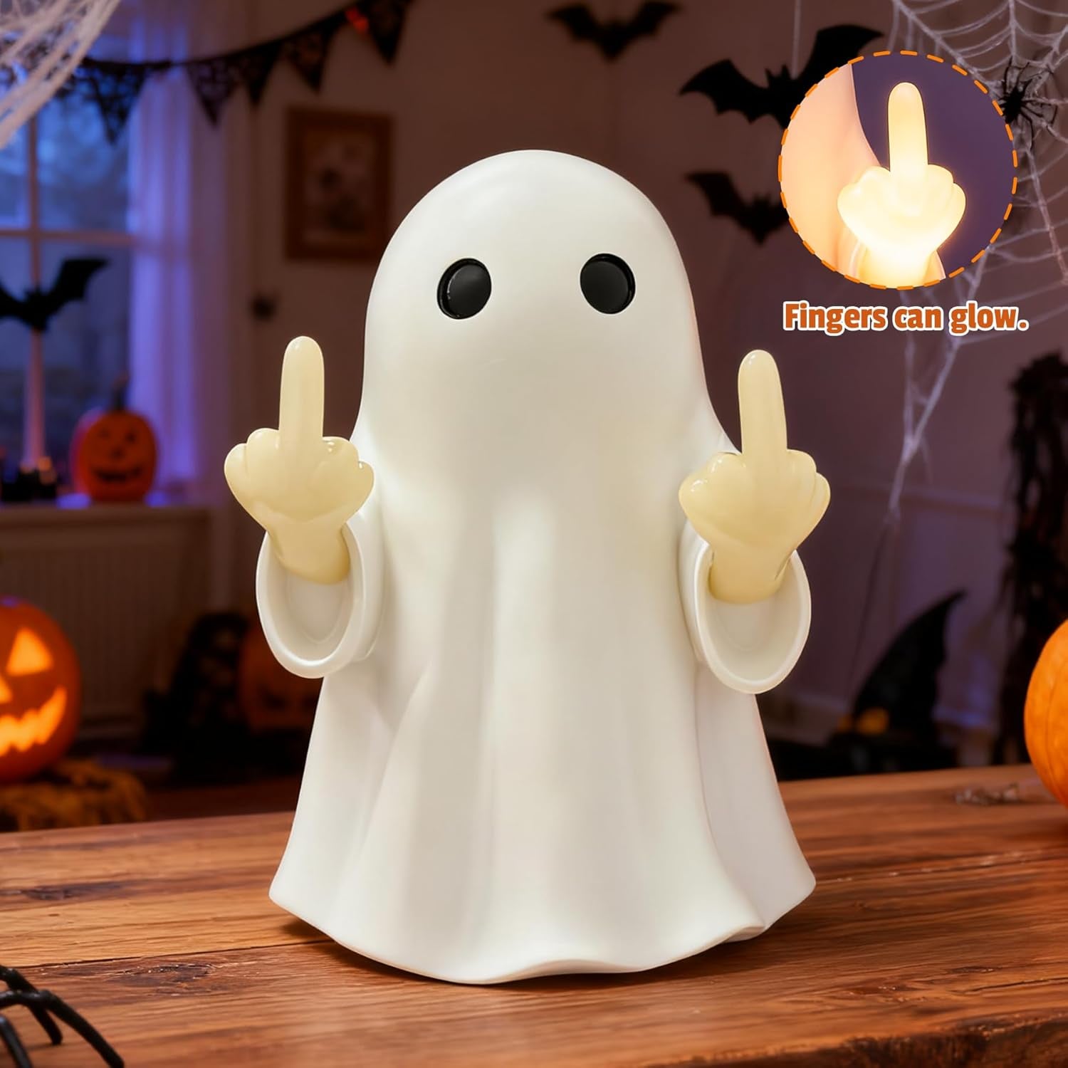 Halloween Ghost Figurine -7.5In Wall-Mounted Ghost Decorations, Cute Ghost Statue for Home, Desk, Party Porch Decor & Wall Decorations for Halloween
