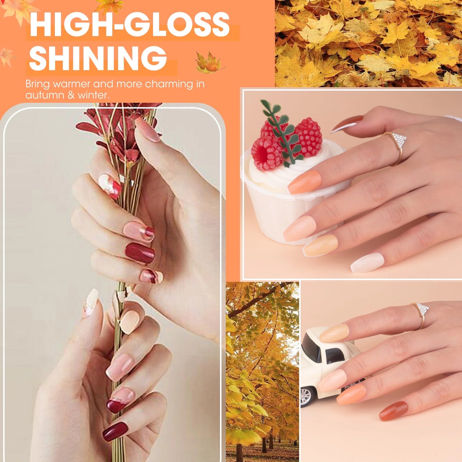 Gel Nail Polish, 12 Colors Gel Polish Fall Nude Wine Red Soak off Nail Gel Polish Set, UV Nail Gel DIY Home Salon Manicure Gifts for Women Girls