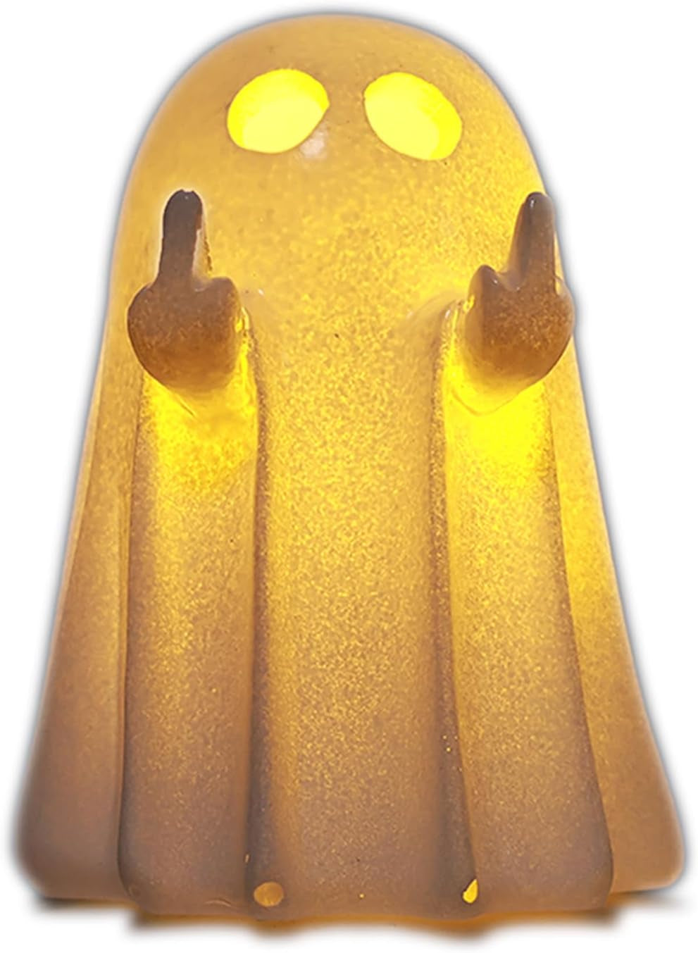 Halloween Ghost Figurine - Spooky Resin Glowing Cute Finger Statue, Cute Finger Light Ghost Decor for Halloween Decorations, Porch and Indoor Spooky Home Decor (A)